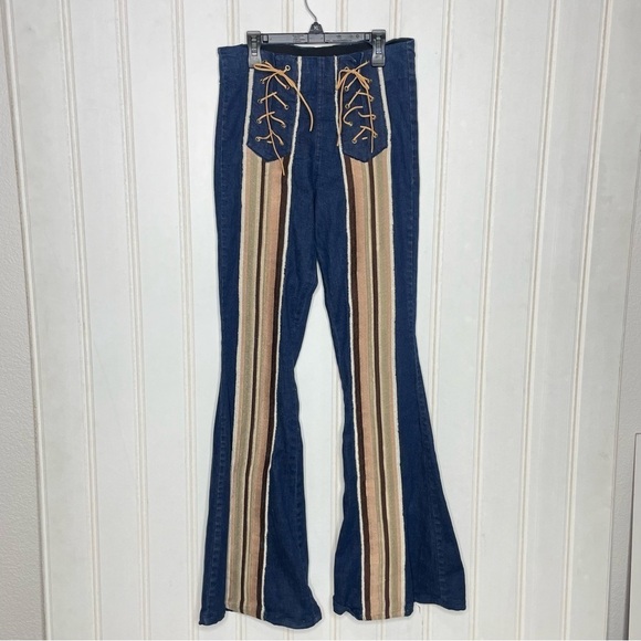 Anthropologie {Judith March} Flare Lace Up Jeans - Picture 2 of 9